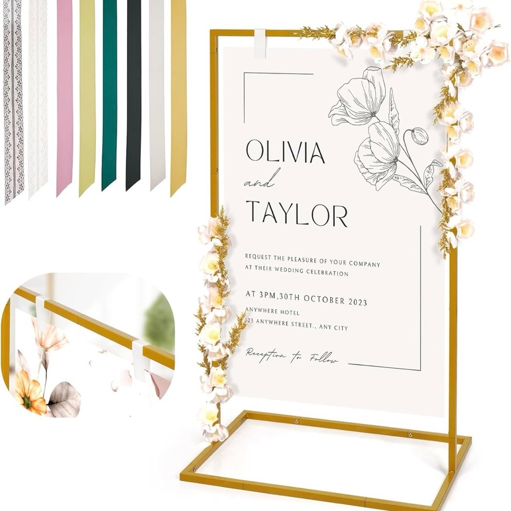 Elegant Wedding Welcome sign holder (florals not included)